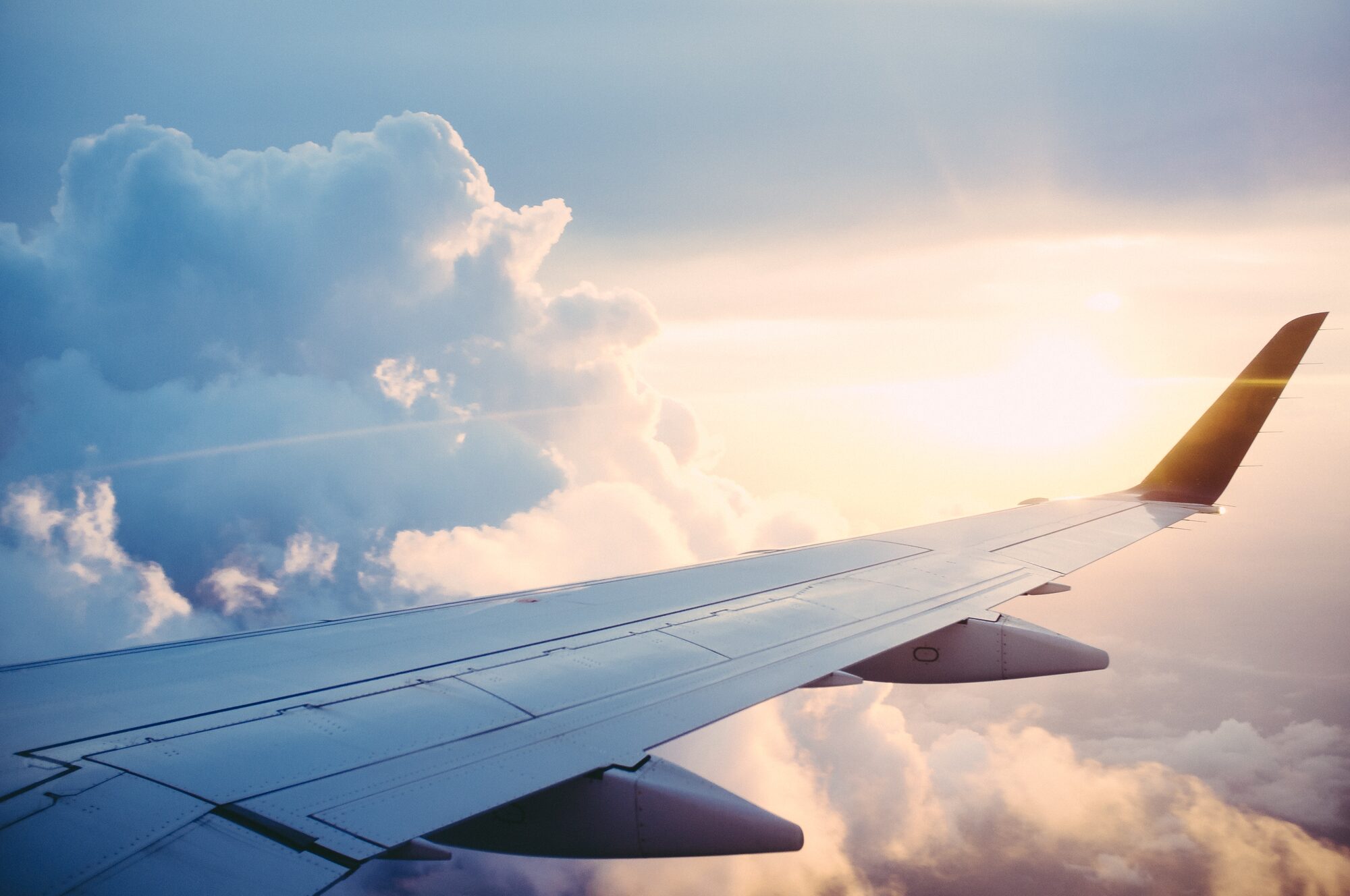 A wing tip of an airplane